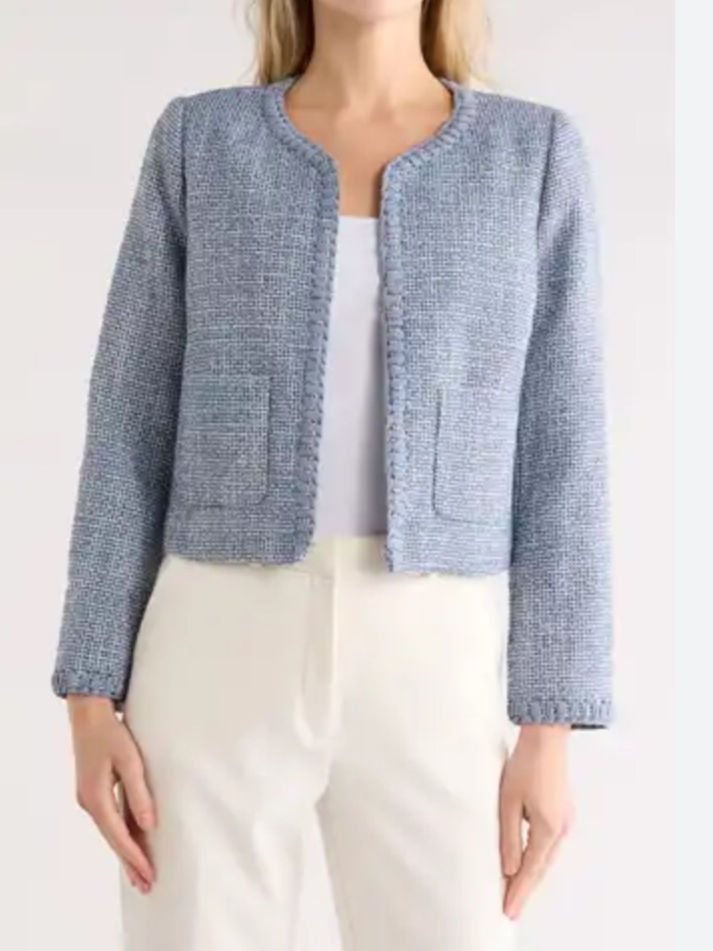 rag & bone Chloe Blue Tweed Jacket Blazer Size 4 NWT